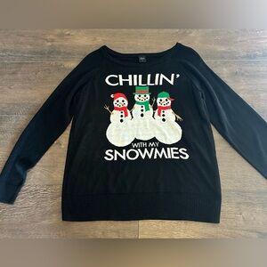 Black Snowman Sweater